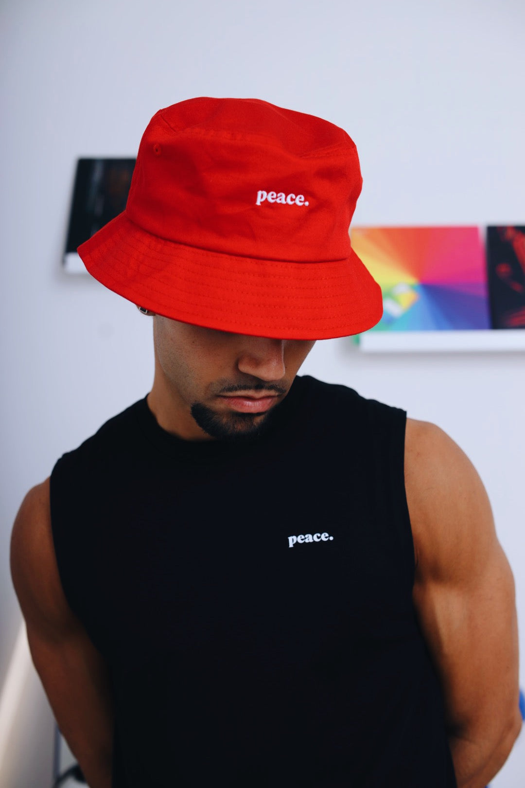 Peace Basics Bucket Hat - Red