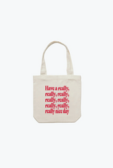 Really Nice Day Tote Bag - White