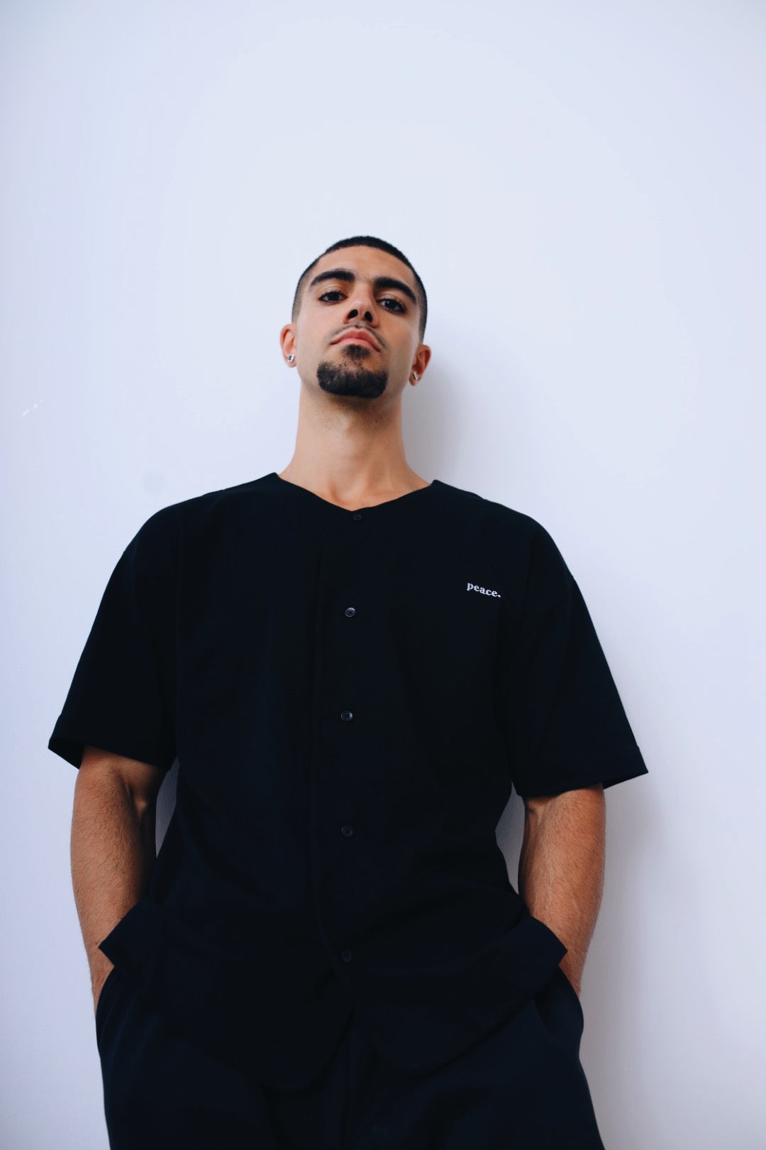 Peace Basics Baseball Jersey - Black