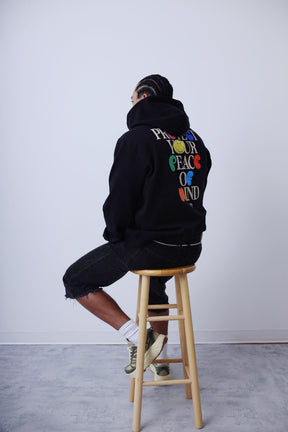 P/C x Smiley Peace of Mind Heavyweight Hoodie - Black