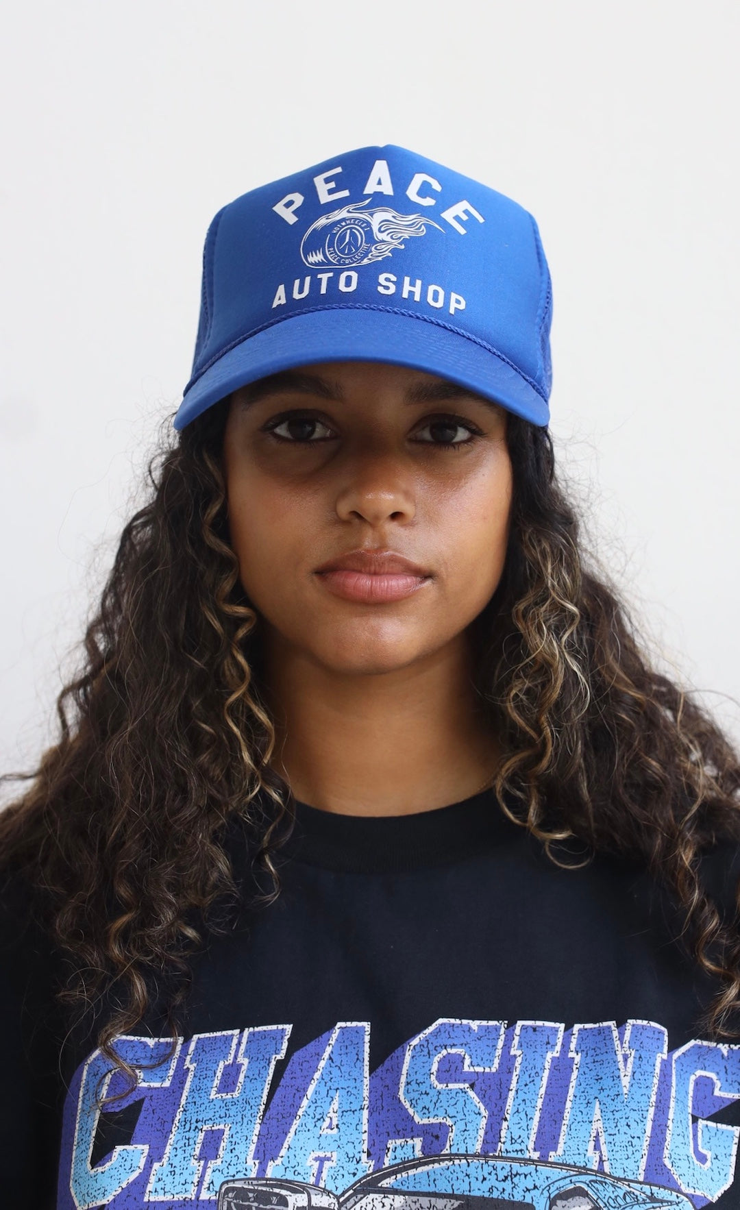 Peace Auto Shop Trucker Hat - Royal