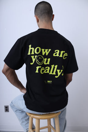 P/C x Smiley How Are You Really Heavyweight T-Shirt - Black