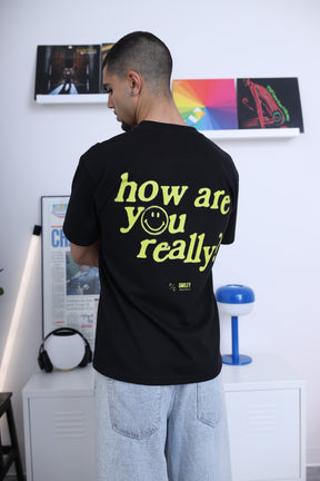 P/C x Smiley How Are You Really Heavyweight T-Shirt - Black