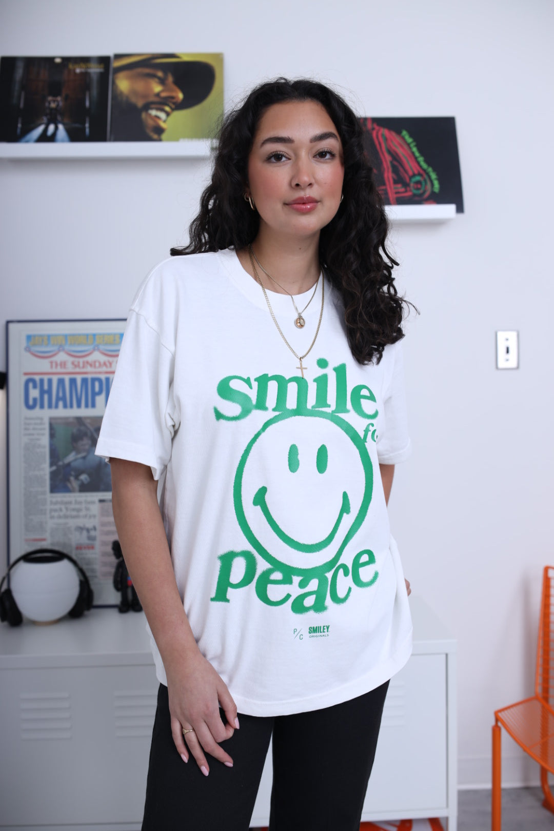 T-shirt épais P/C x Smiley - Blanc