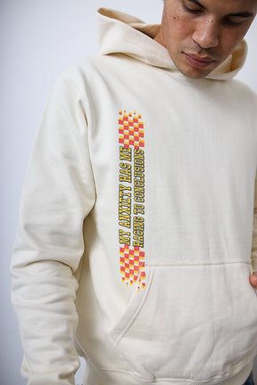 Anxiety Got Me Racing Heavyweight Hoodie - Ivory