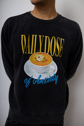 Daily Dose of Anxiety Heavyweight Crewneck - Black