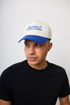 My Anxiety Has Anxieties A-Frame Cap - Royal / Ivory