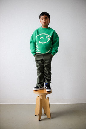 Pull en tricot épais pour jeunes P/C x SmileyWorld - Vert