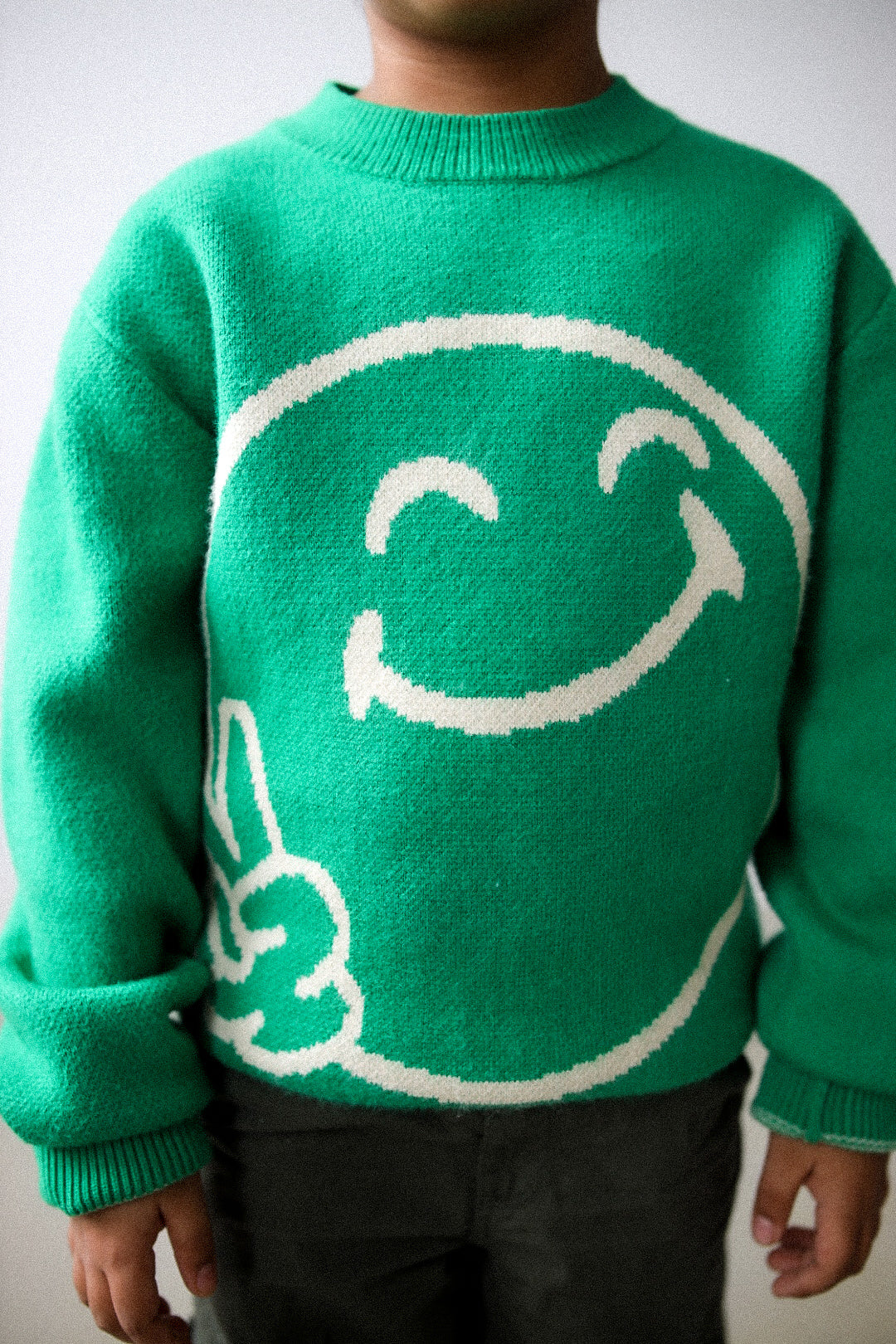 Pull en tricot épais pour jeunes P/C x SmileyWorld - Vert