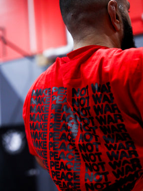 P/C x Belal Muhammad "Make Peace Not War" Heavyweight T-Shirt - Red