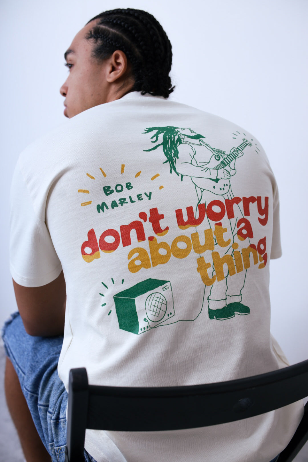 P/C x Bob Marley "Don't Worry" Heavyweight T-Shirt - Ivory