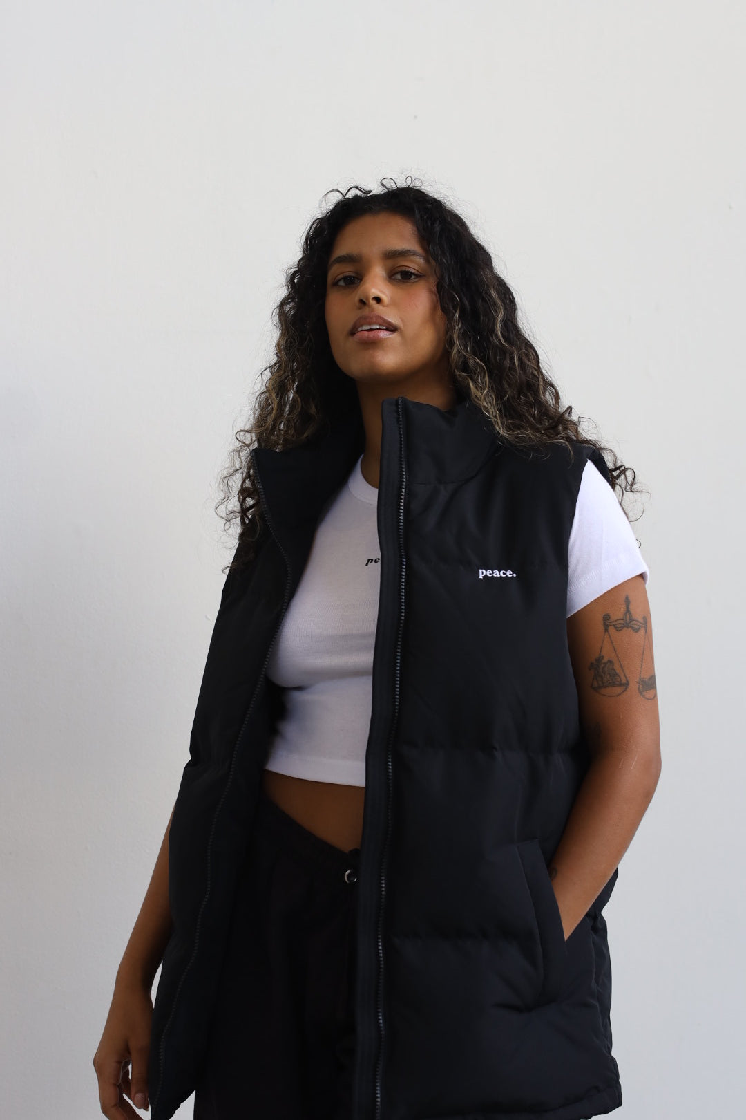 Gilet matelassé Peace Basics - Noir