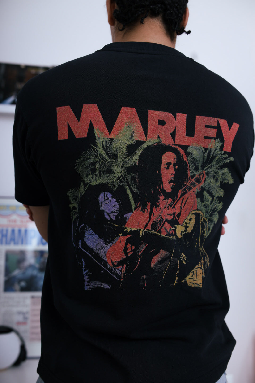 P/C x Bob Marley "One Love" Garment Dyed Heavyweight T-Shirt - Black