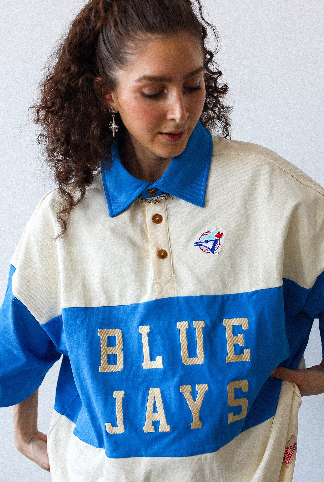 Toronto Blue Jays Oversized Polo - Royal / Ivory