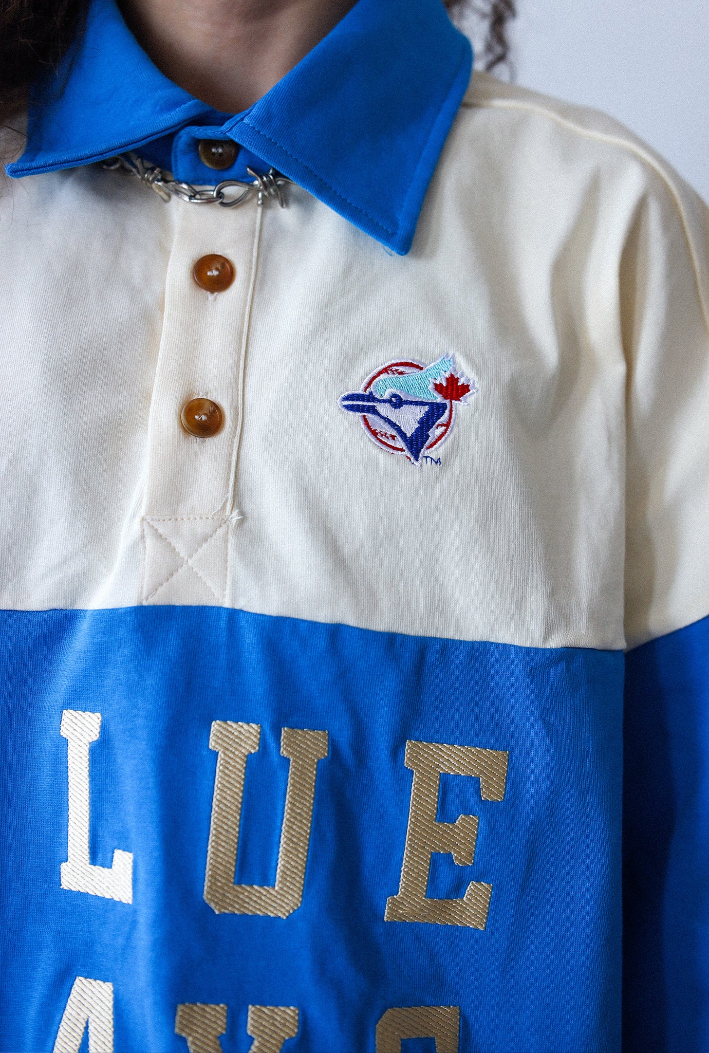 Toronto Blue Jays Oversized Polo - Royal / Ivory