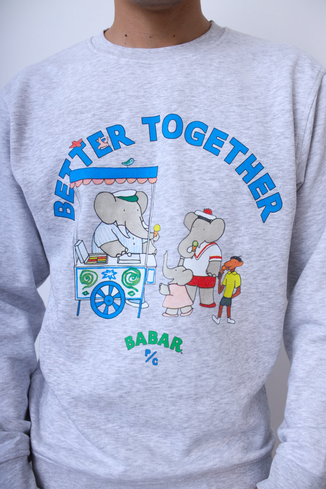 Pull ras du cou P/C x Babar - Cendre