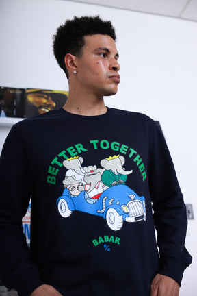 Pull ras du cou P/C x Babar - Bleu marine