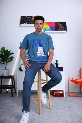 P/C x Babar Garment Dyed Heavyweight T-Shirt - Pebble Blue