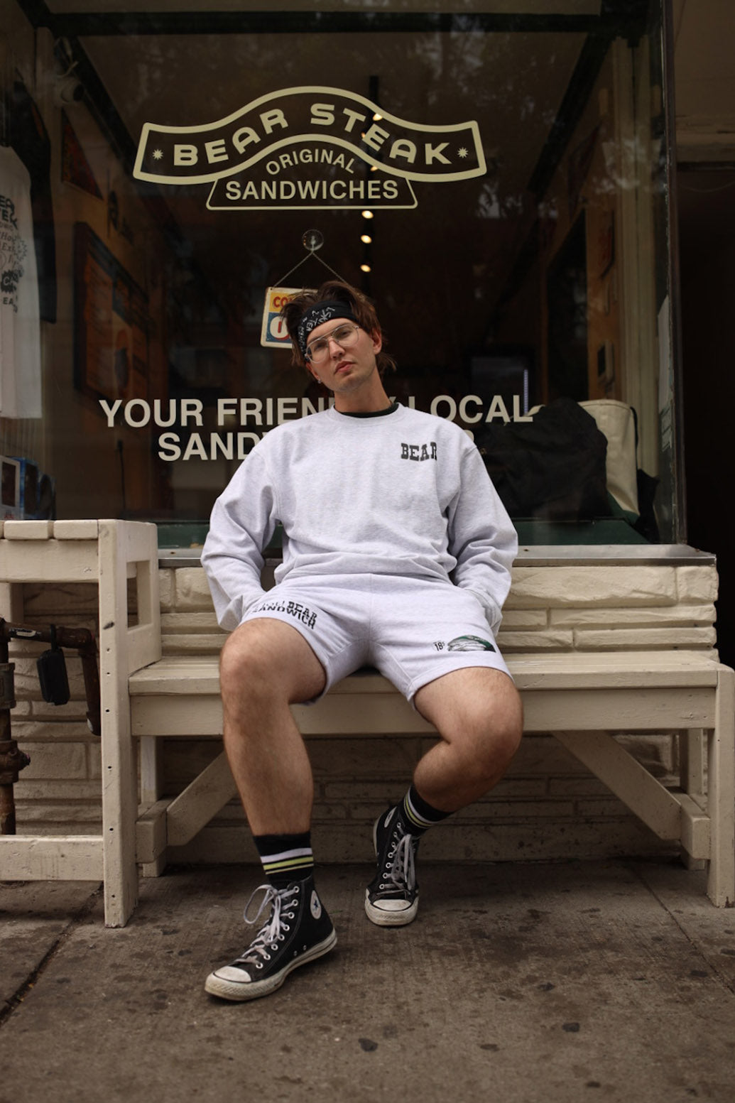 P/C x BEAR Steak Sandwiches Ad Fleece Shorts - Ash