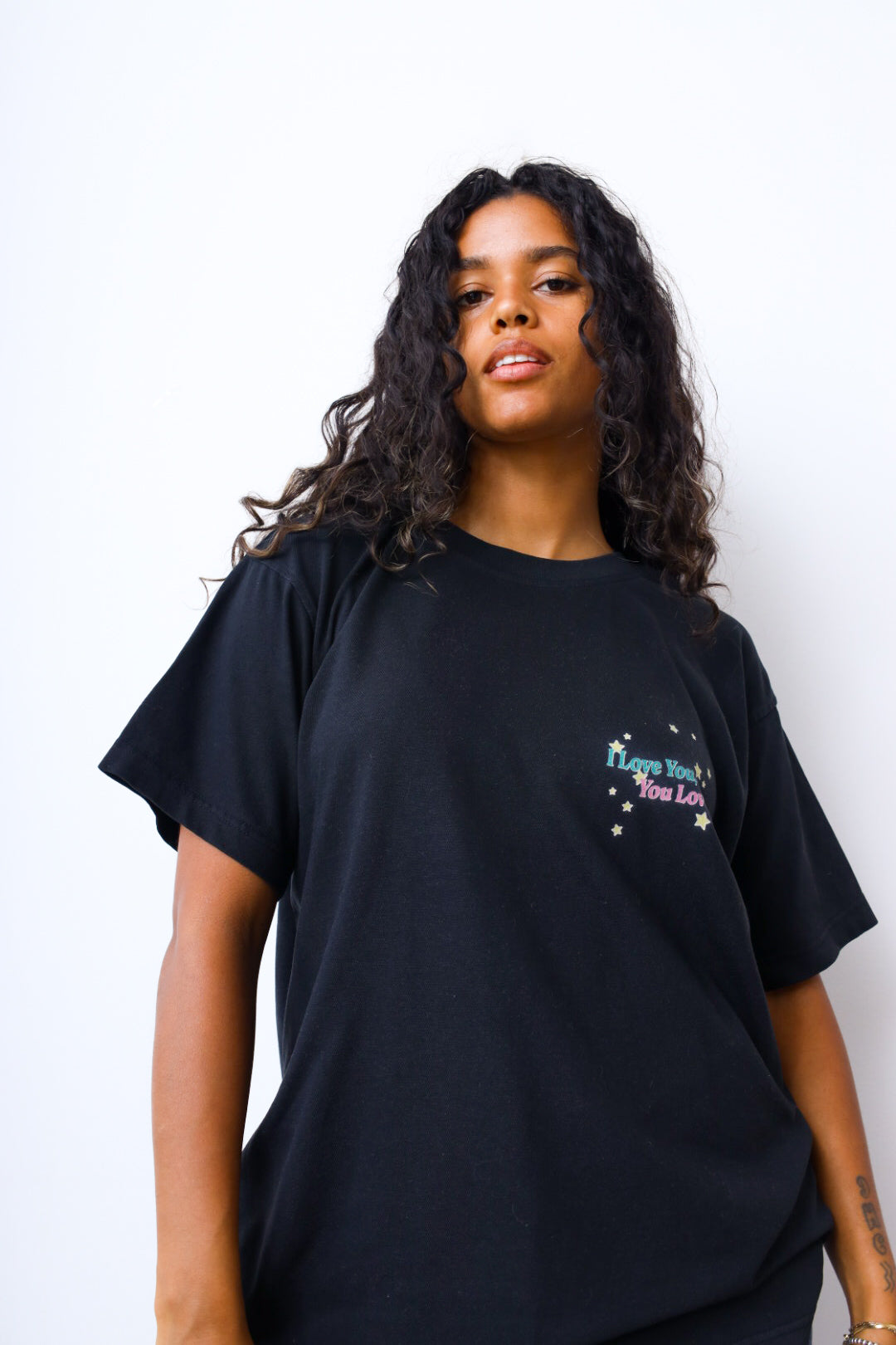 P/C x Barney Stars Garment Dyed Heavyweight T-Shirt - Black