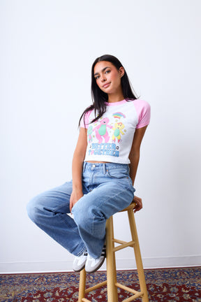 P/C x Barney Better Together Baby Tee - White/Pink