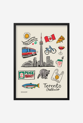 Toronto Sketch Poster - Ivory