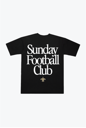 New Orleans Saints Sunday Football Club Heavyweight T-Shirt - Black