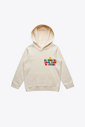 P/C x SmileyWorld "Be Kind To Your Mind & Others" Youth Heavyweight Hoodie  - Ivory