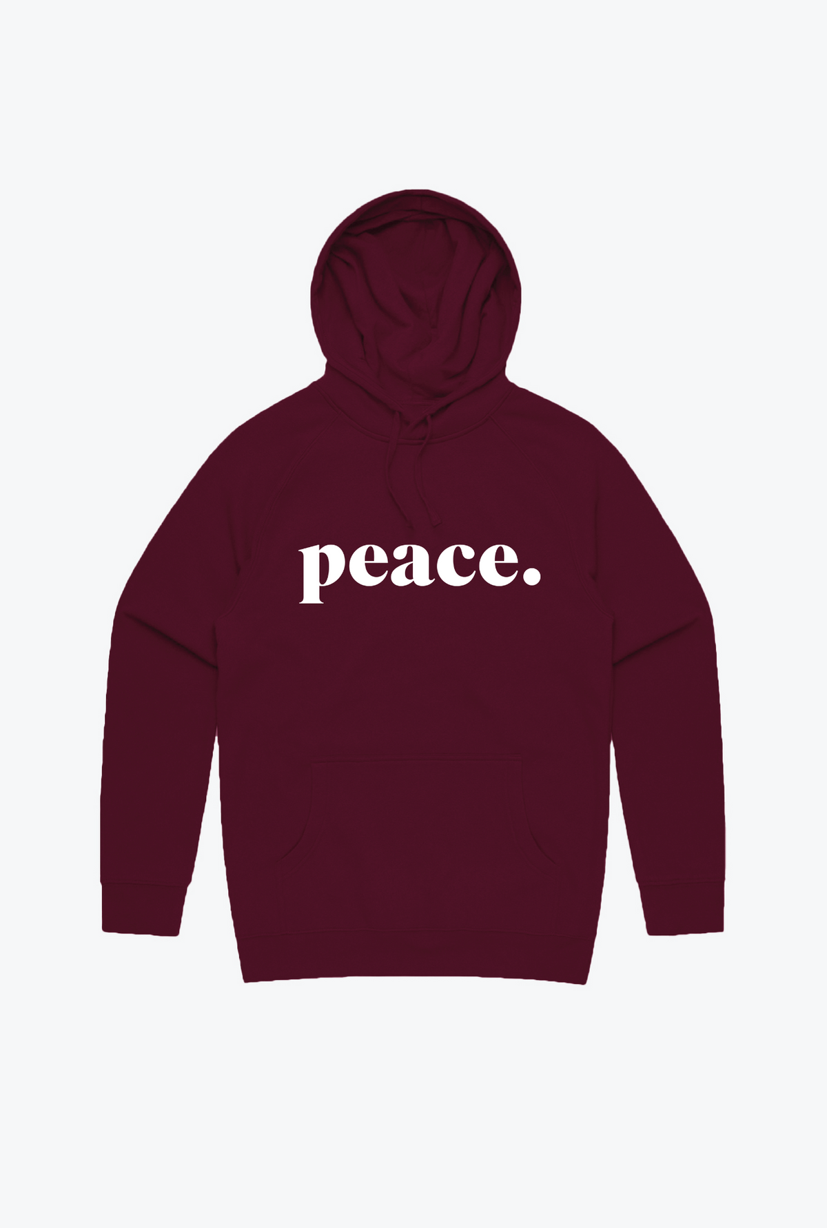 Peace Embroidered Hoodie - Maroon