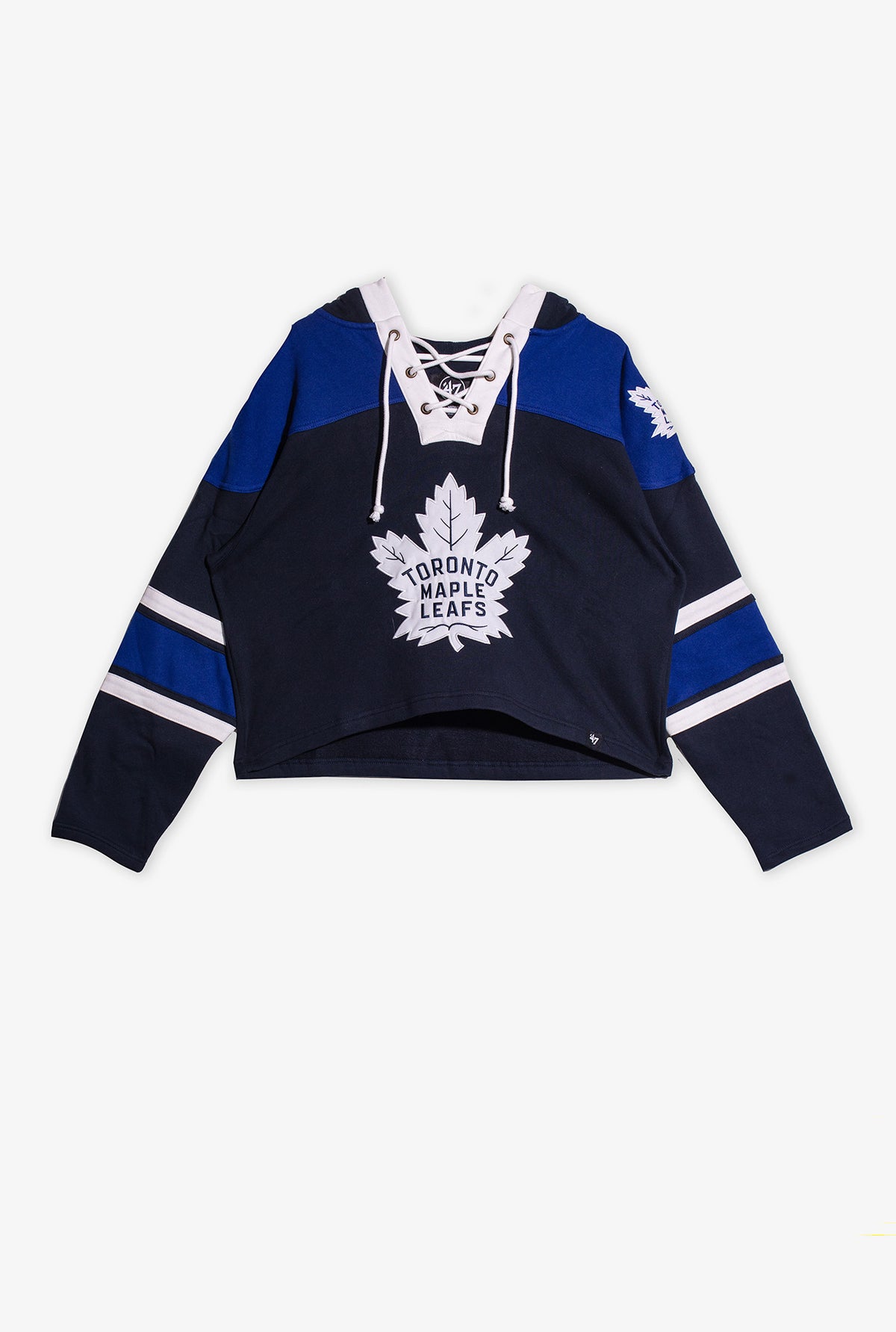 Toronto Maple Leafs – Kurzer Kapuzenpullover mit Schnürung – Blau