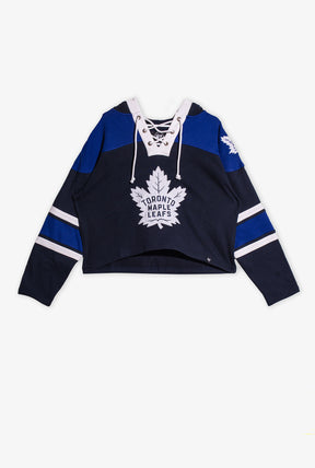 Toronto Maple Leafs Cropped Lacer Hoodie - Blue