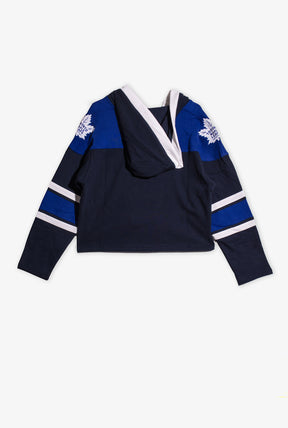 Toronto Maple Leafs Cropped Lacer Hoodie - Blue