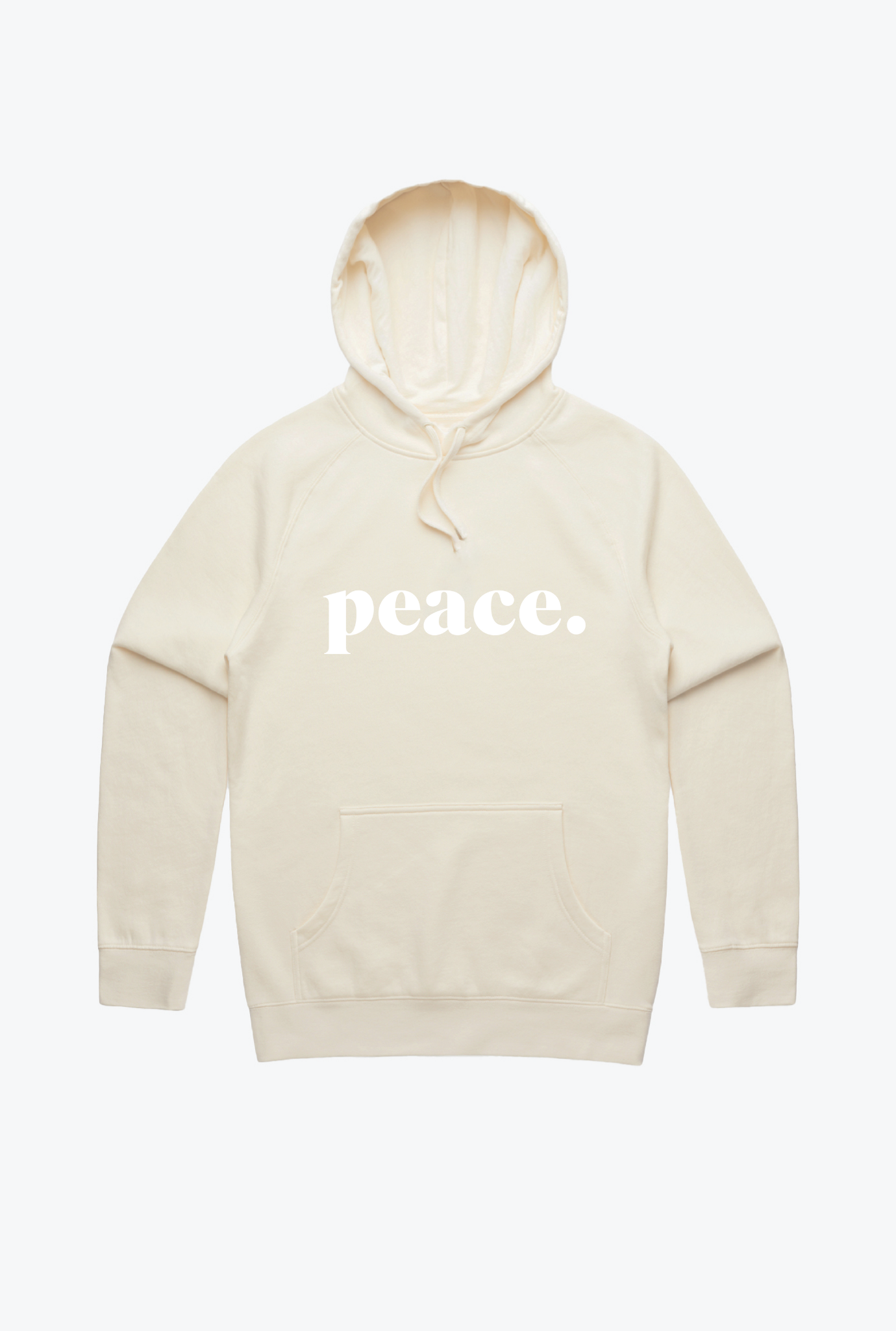 Kapuzenpullover mit Peace-Stickerei - Elfenbein