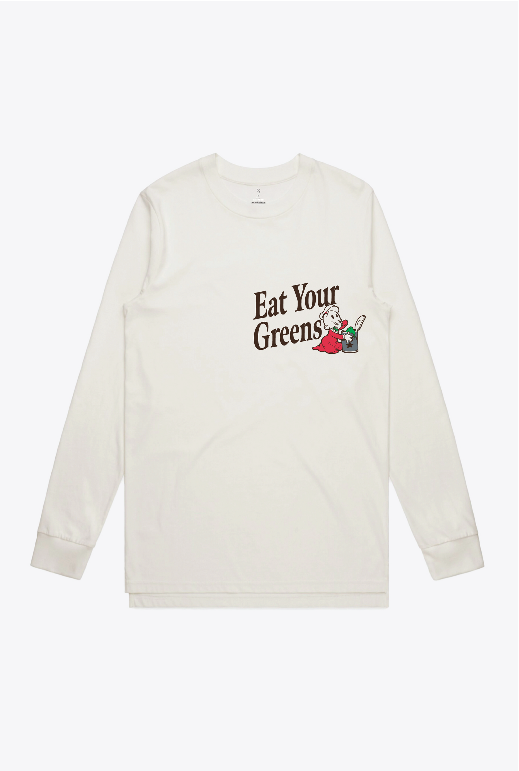 P/C x Popeye Eat Your Greens Long Sleeve - White