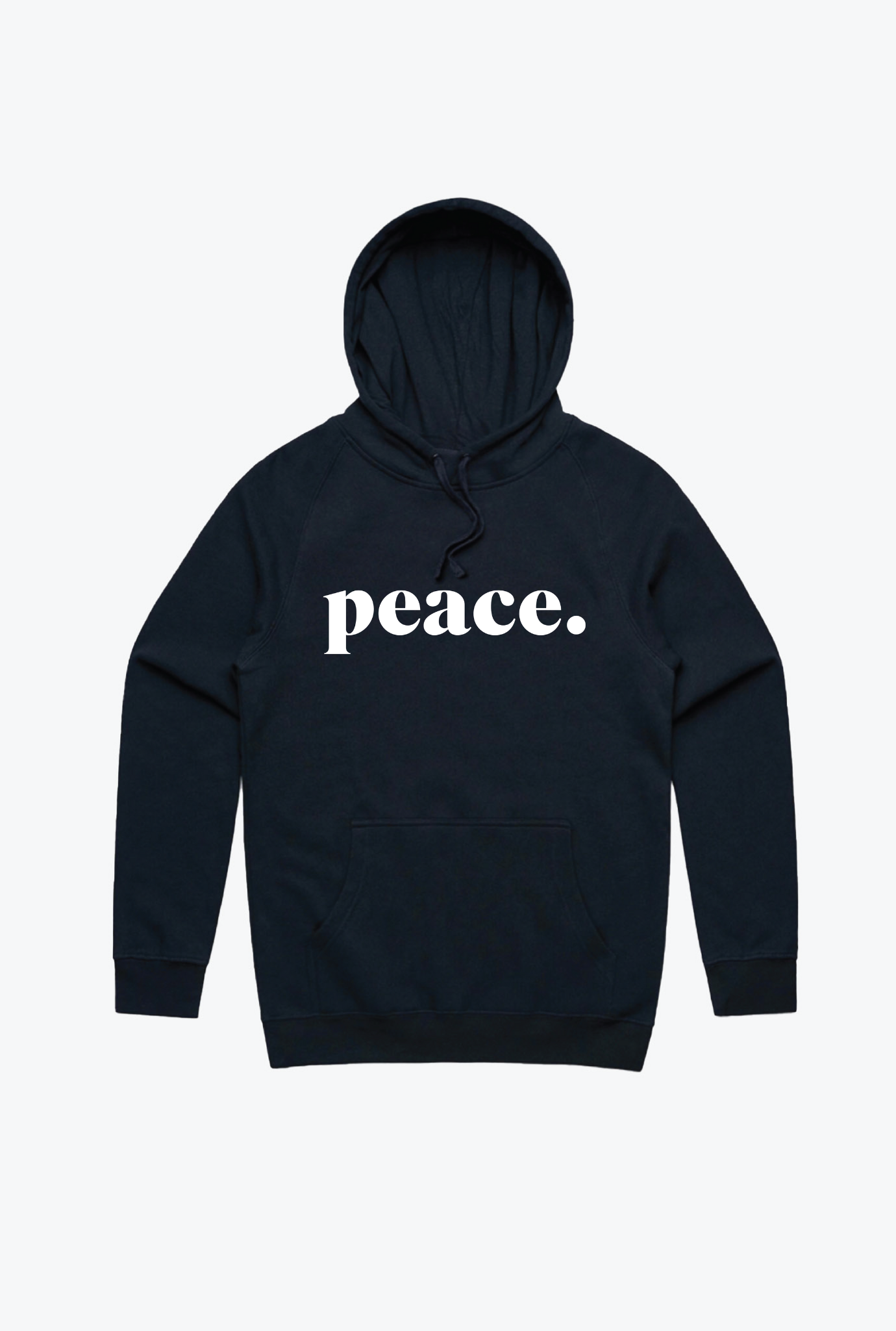 Peace Embroidered Hoodie - Navy