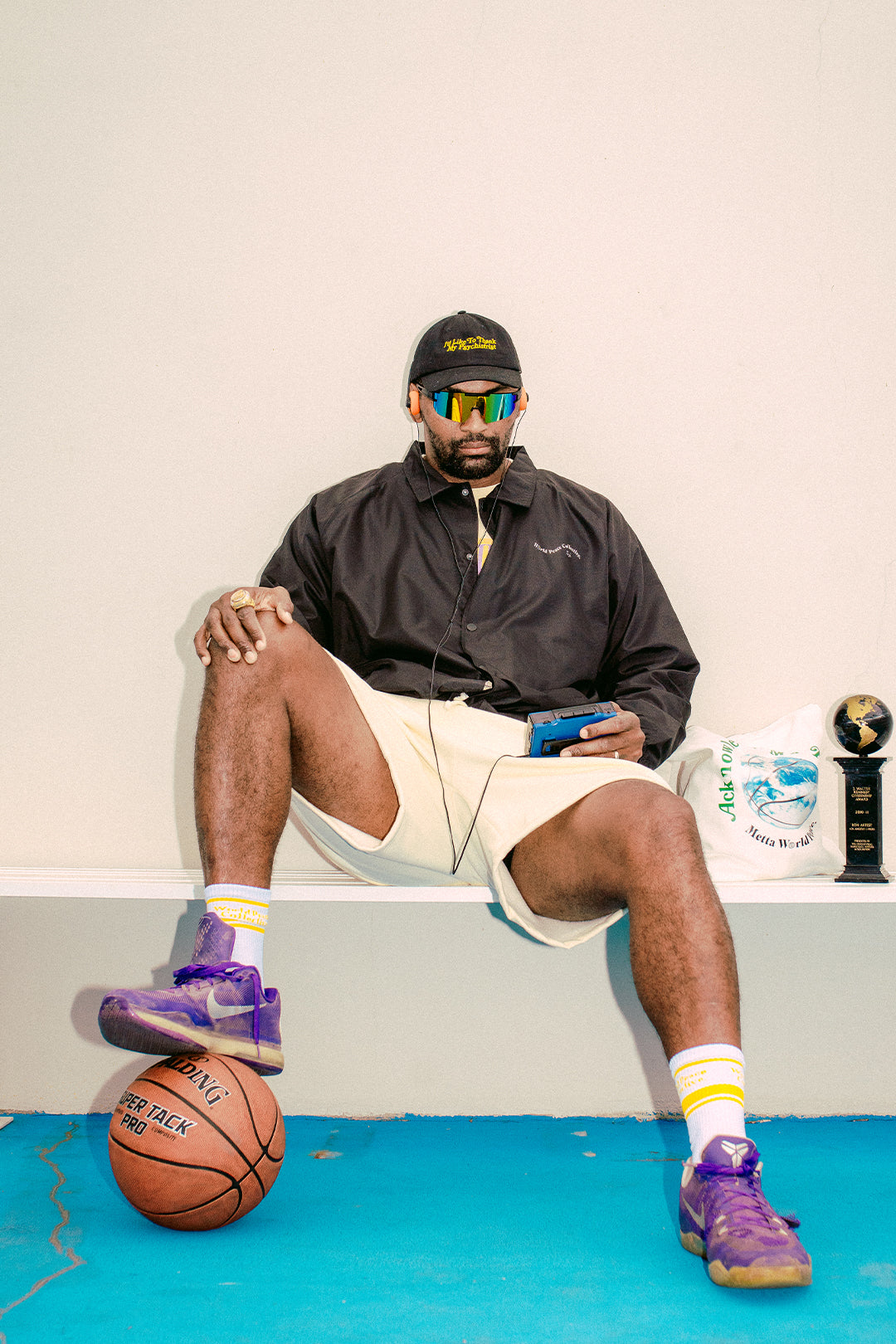 Chaussettes P/C x Metta World Peace Crew - Blanc/Jaune