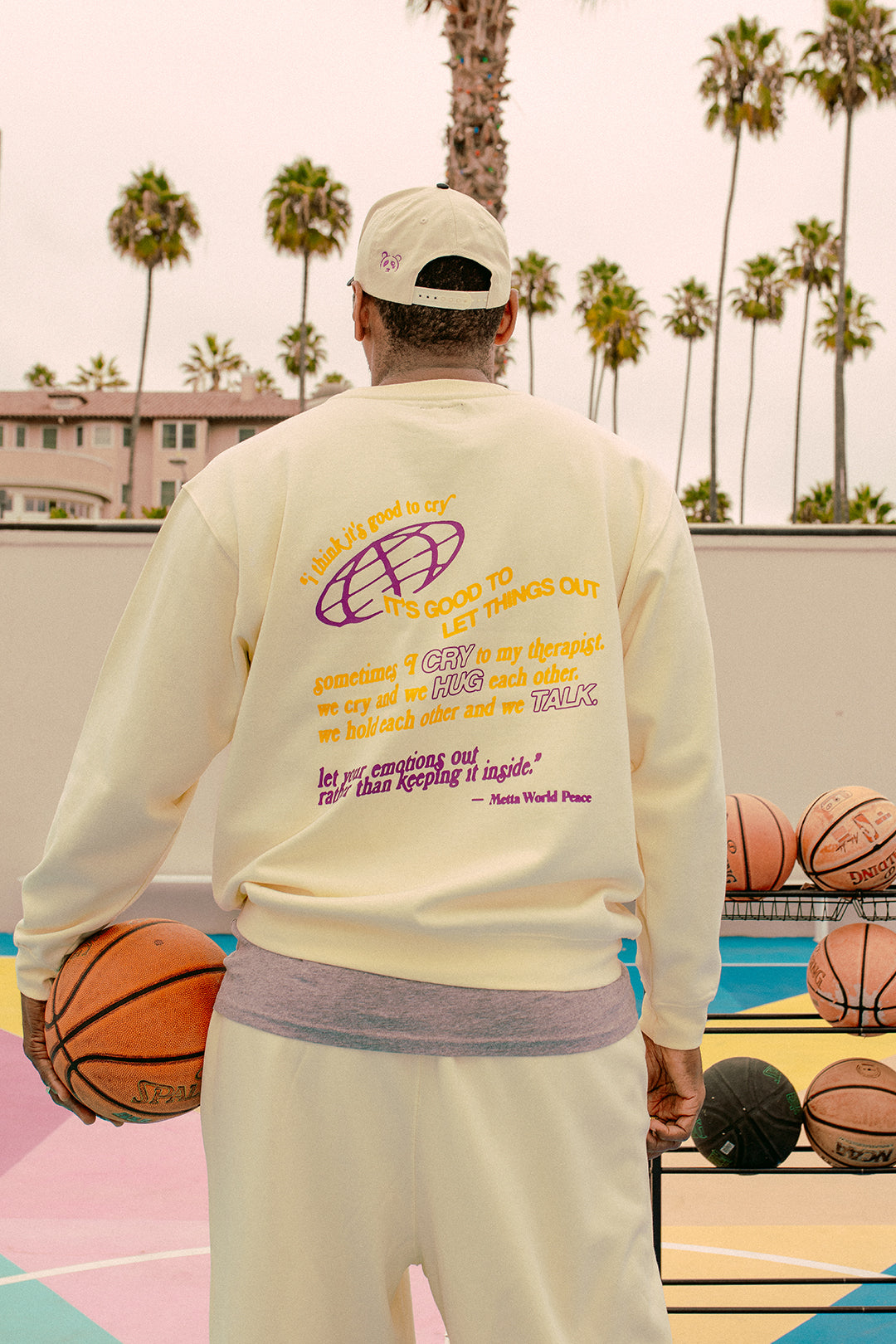 P/C x Metta World Peace Heavyweight Crewneck - Ivory