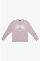 Vancouver Tourist Pigment Dye Crewneck - Silver Pink