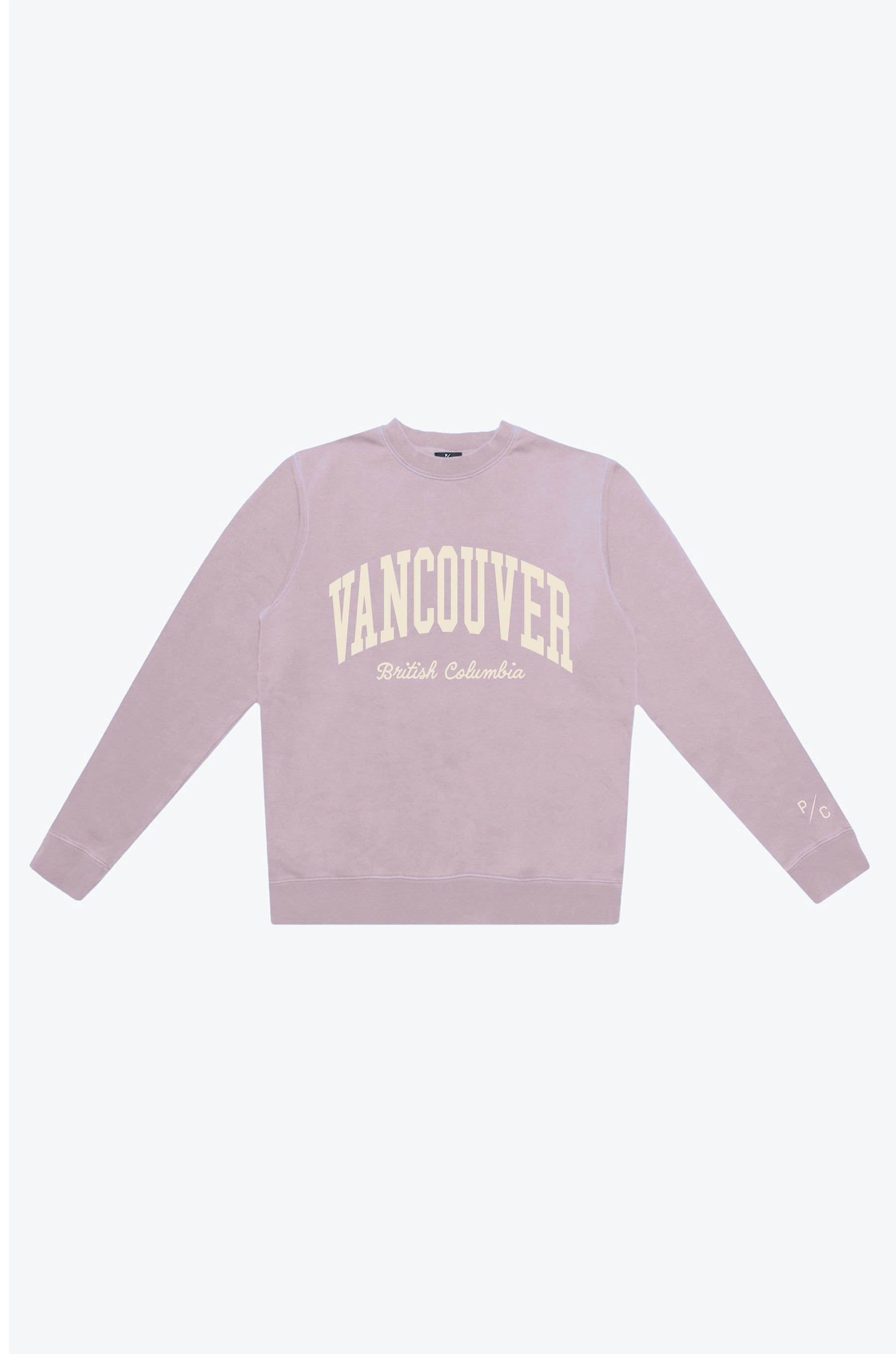 Vancouver Tourist Pigment Dye Crewneck - Silver Pink