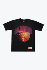 Schweres T-Shirt mit Toronto Raptors-Schriftzug – Schwarz