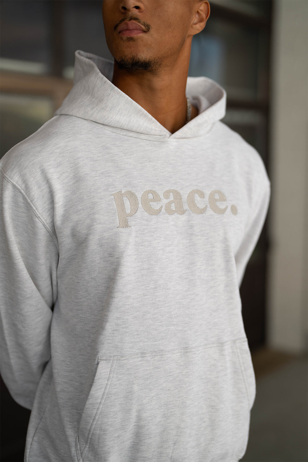 Sweat à capuche épais Peace Basics - Ash