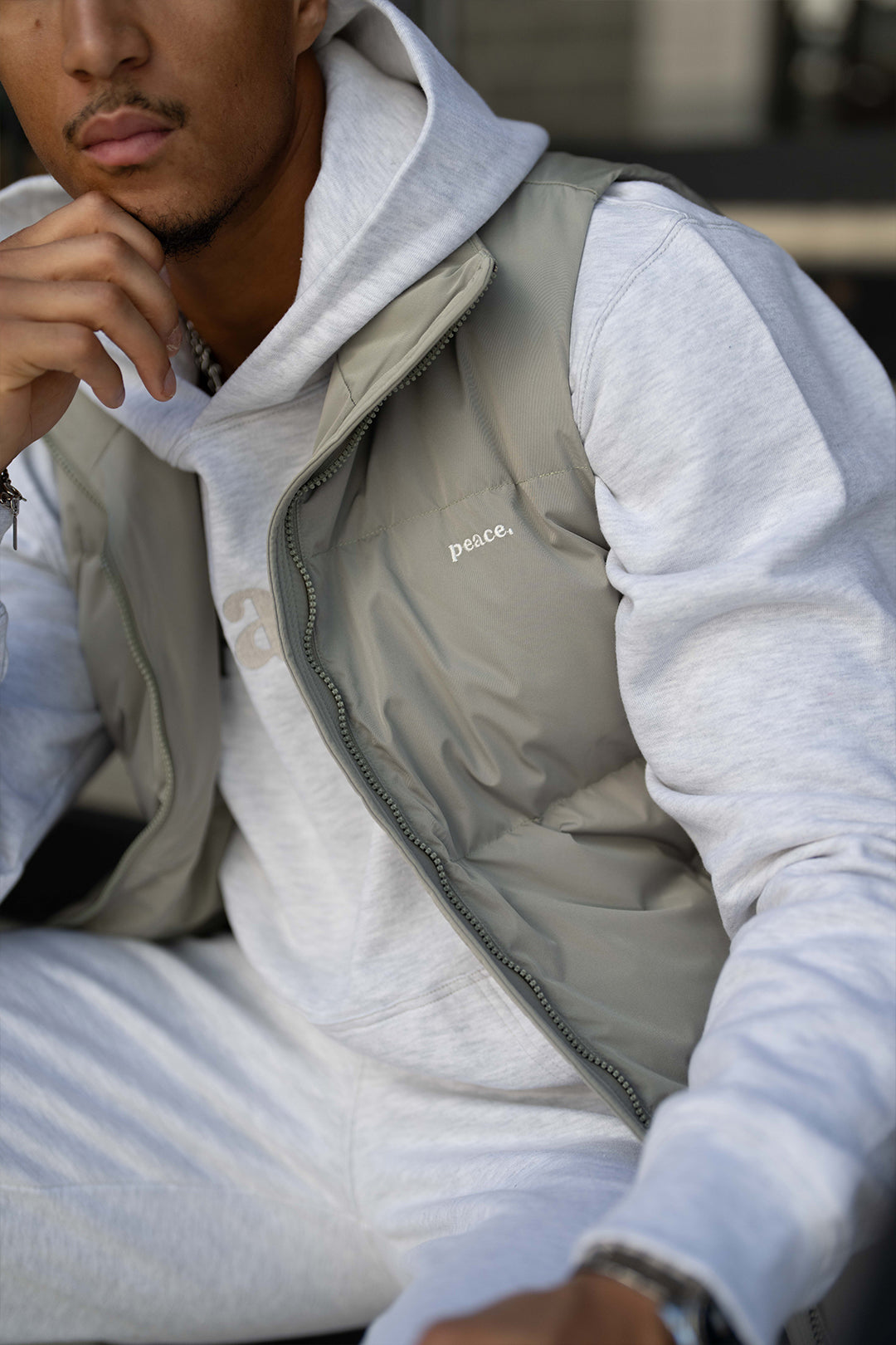 Peace Basics Heavyweight Hoodie - Ash