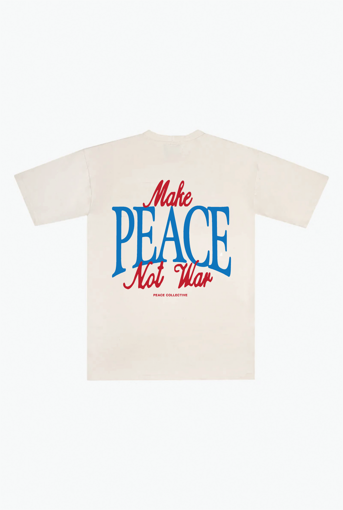 Schweres T-Shirt „Make Peace, Not War“ – Elfenbein