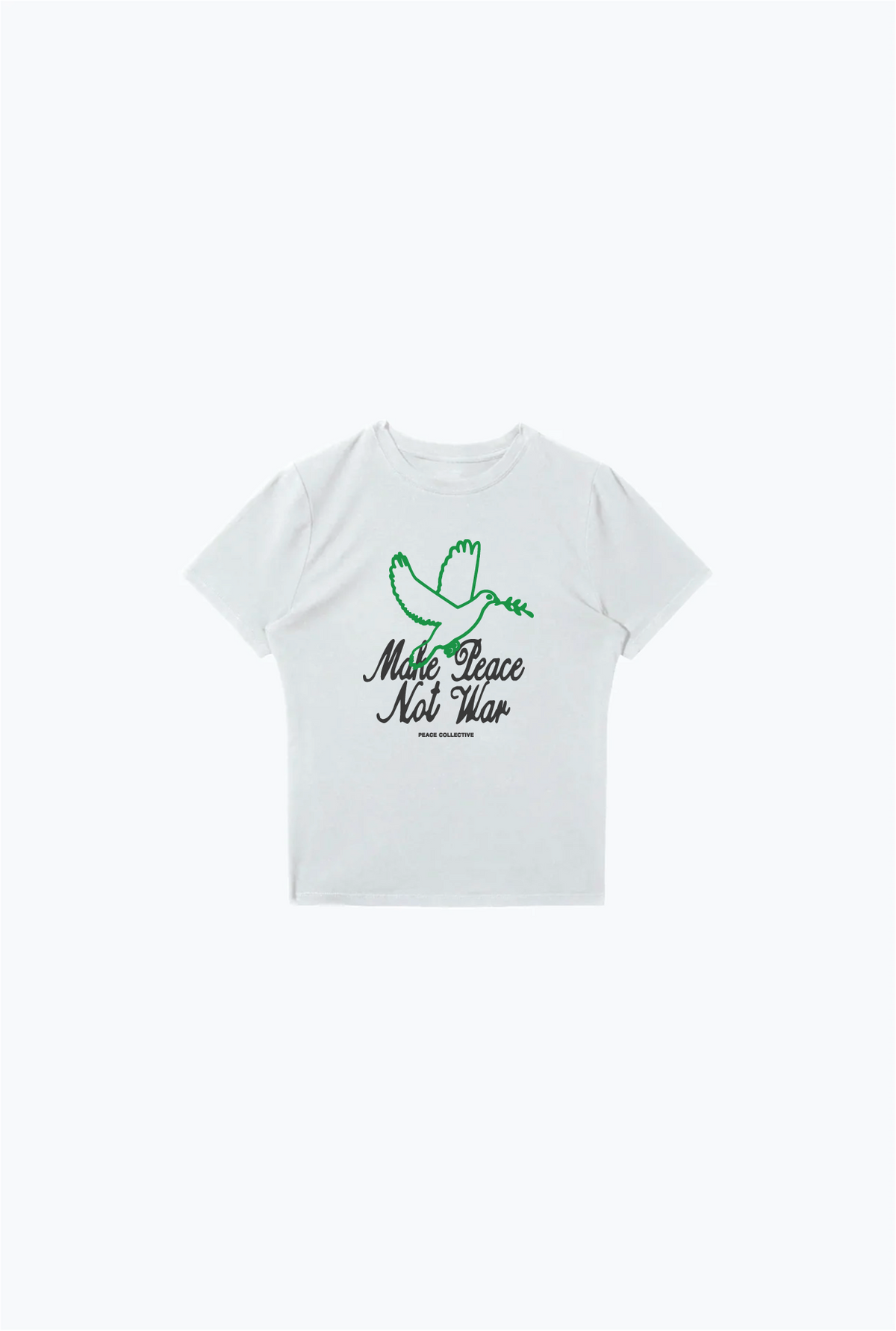 T-shirt pour bébé « Faites la paix, pas la guerre » - Blanc