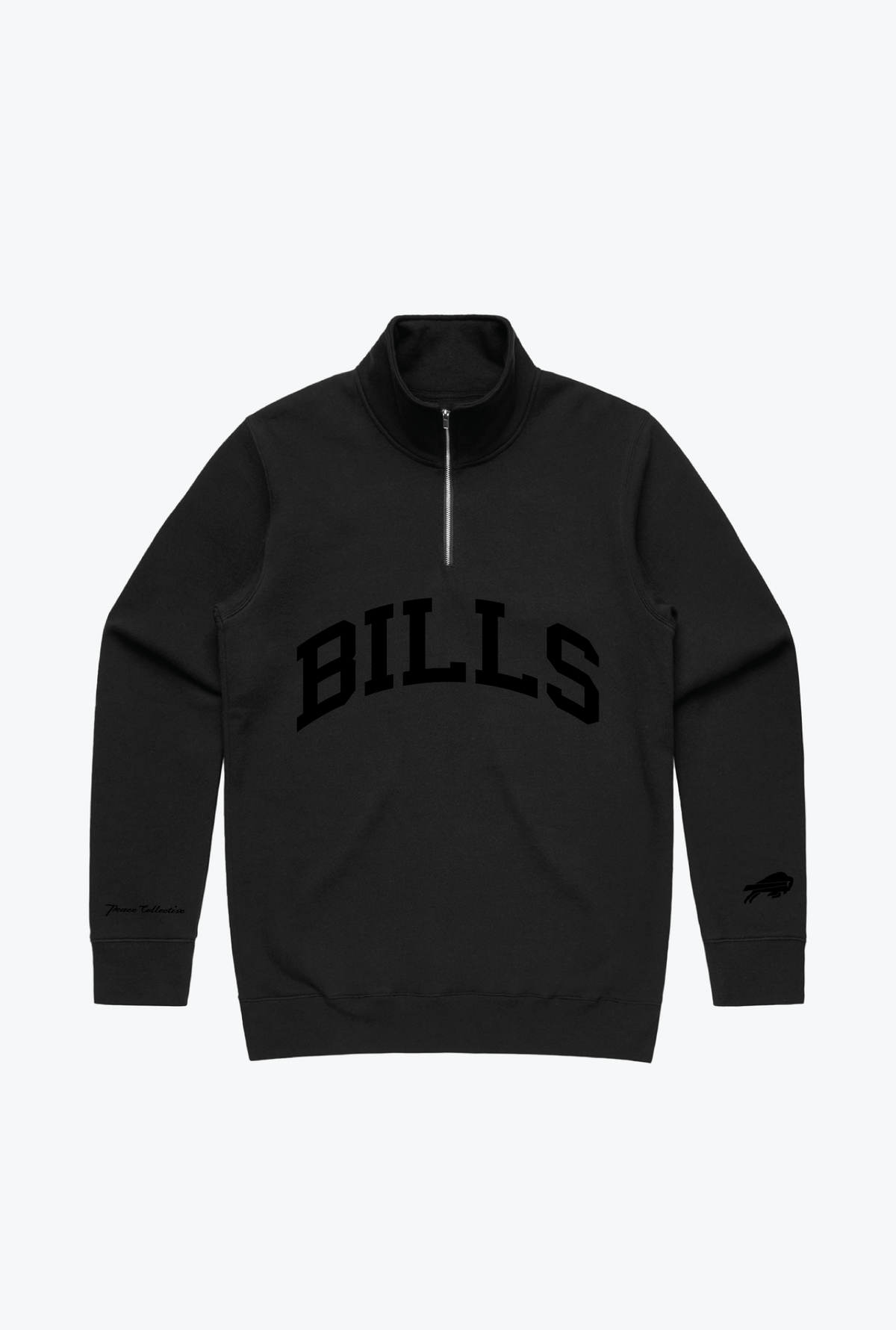 Buffalo Bills Quarter Zip - Tonal Black