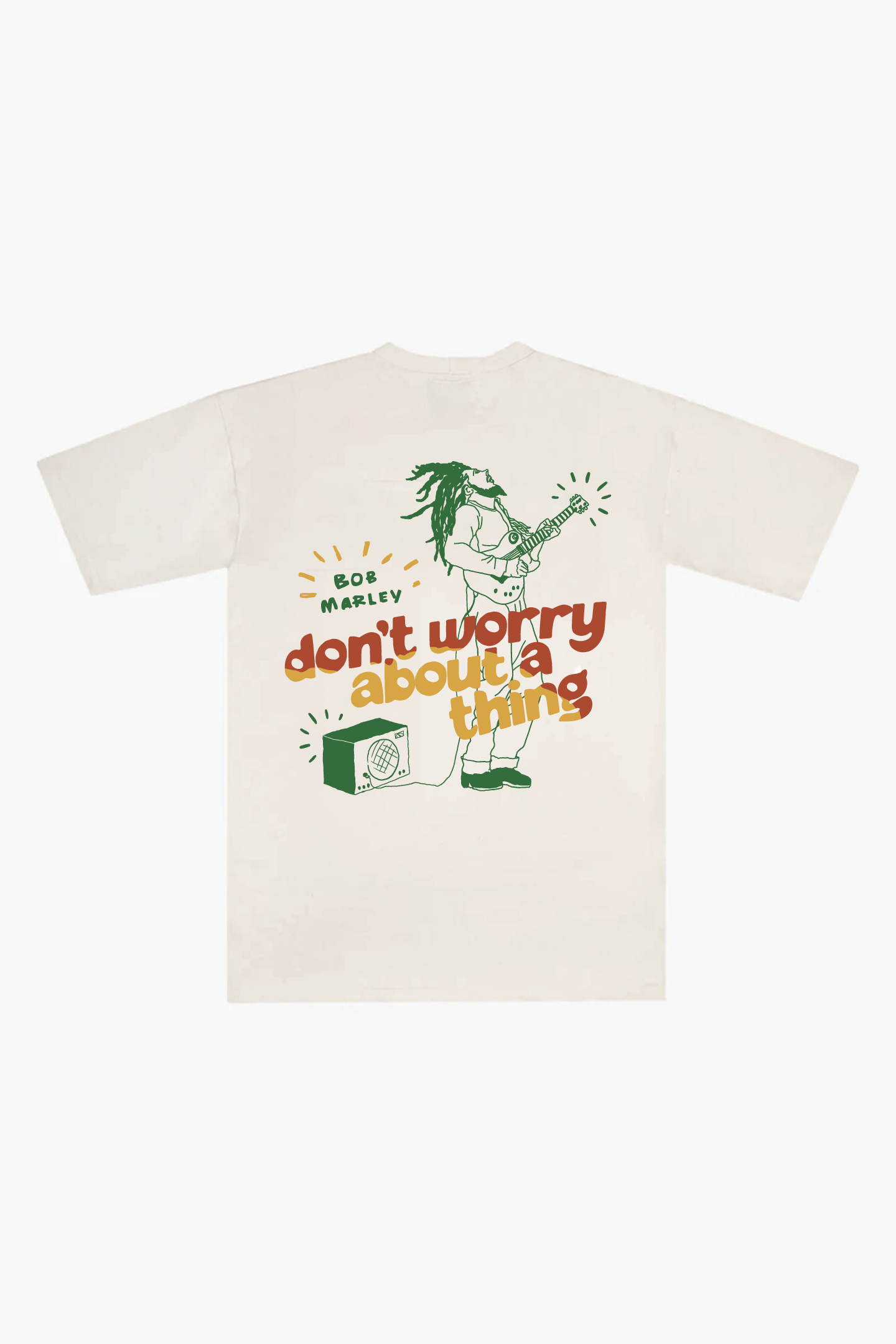 P/C x Bob Marley "Don't Worry" Heavyweight T-Shirt - Ivory