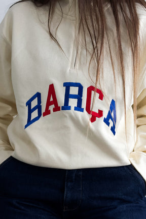 FC Barcelona Collegiate Quarter Zip - Ivory