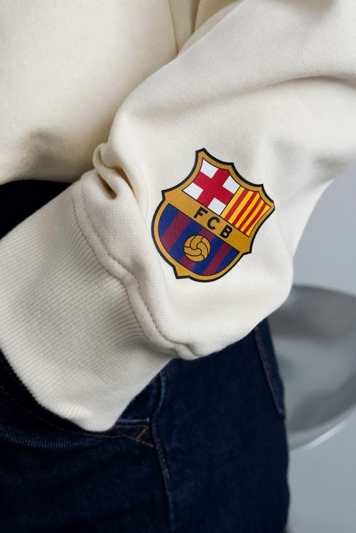 FC Barcelona Collegiate Quarter Zip - Ivory