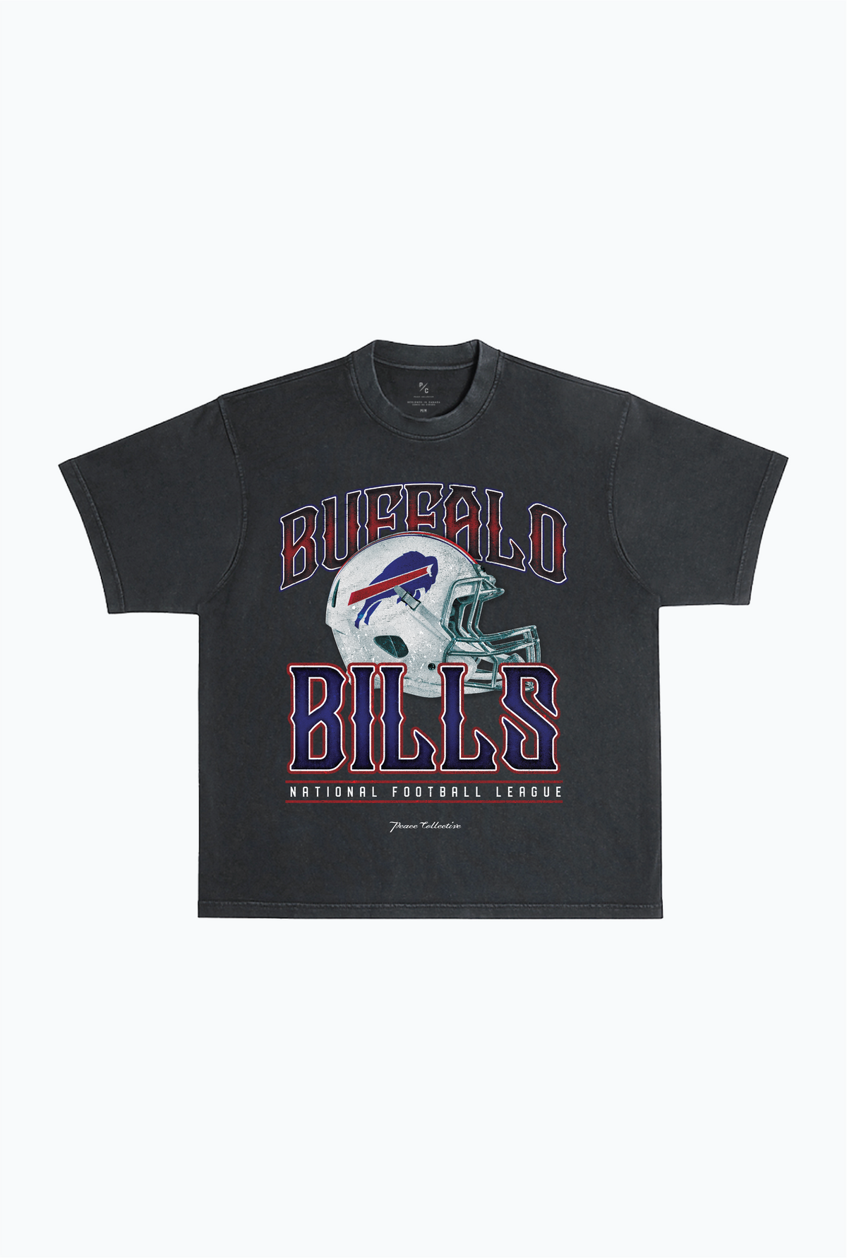 T-shirt épais teint en pièce avec casque des Buffalo Bills - Noir