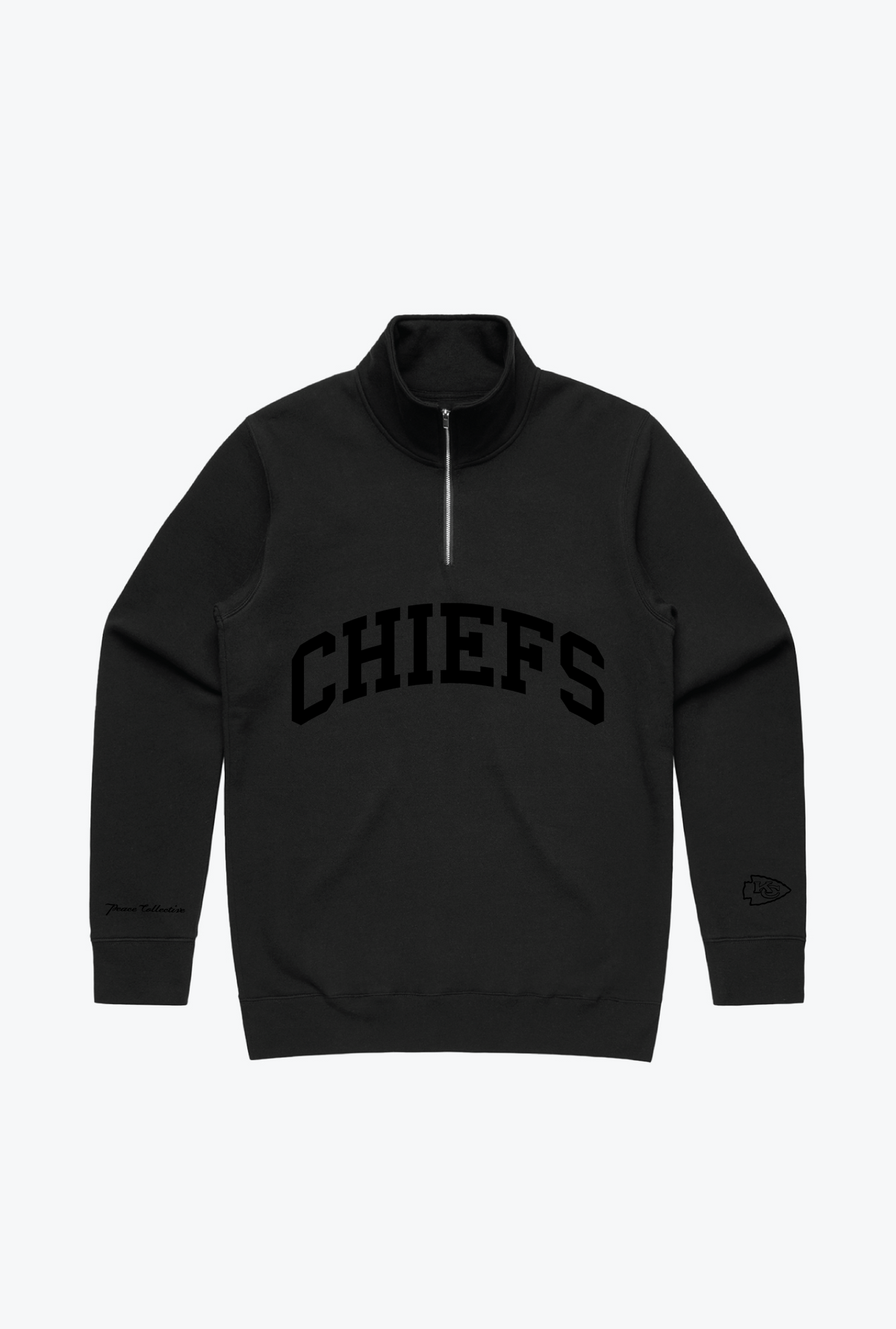 Kansas City Chiefs Quarter Zip - Tonal Black